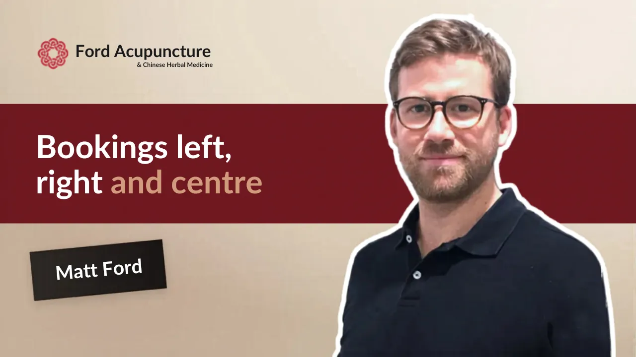 Ford Acupuncture case study. Constant stream of new patient bookings after website redesign and Google Ads.